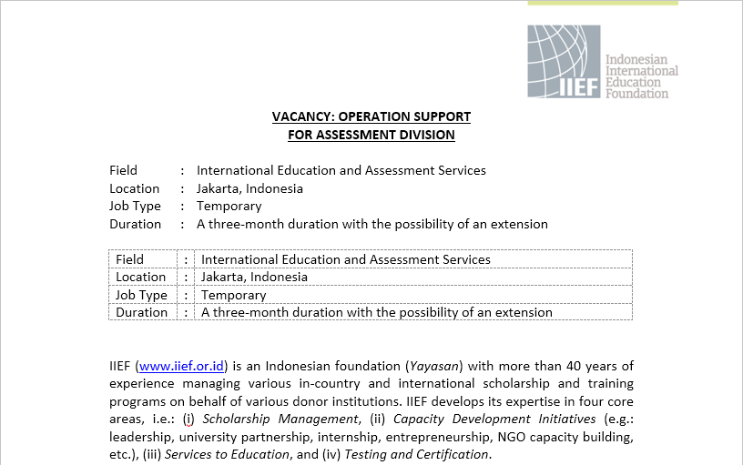 Vacancy for Assessment Division Support - Jan 2025 rev2